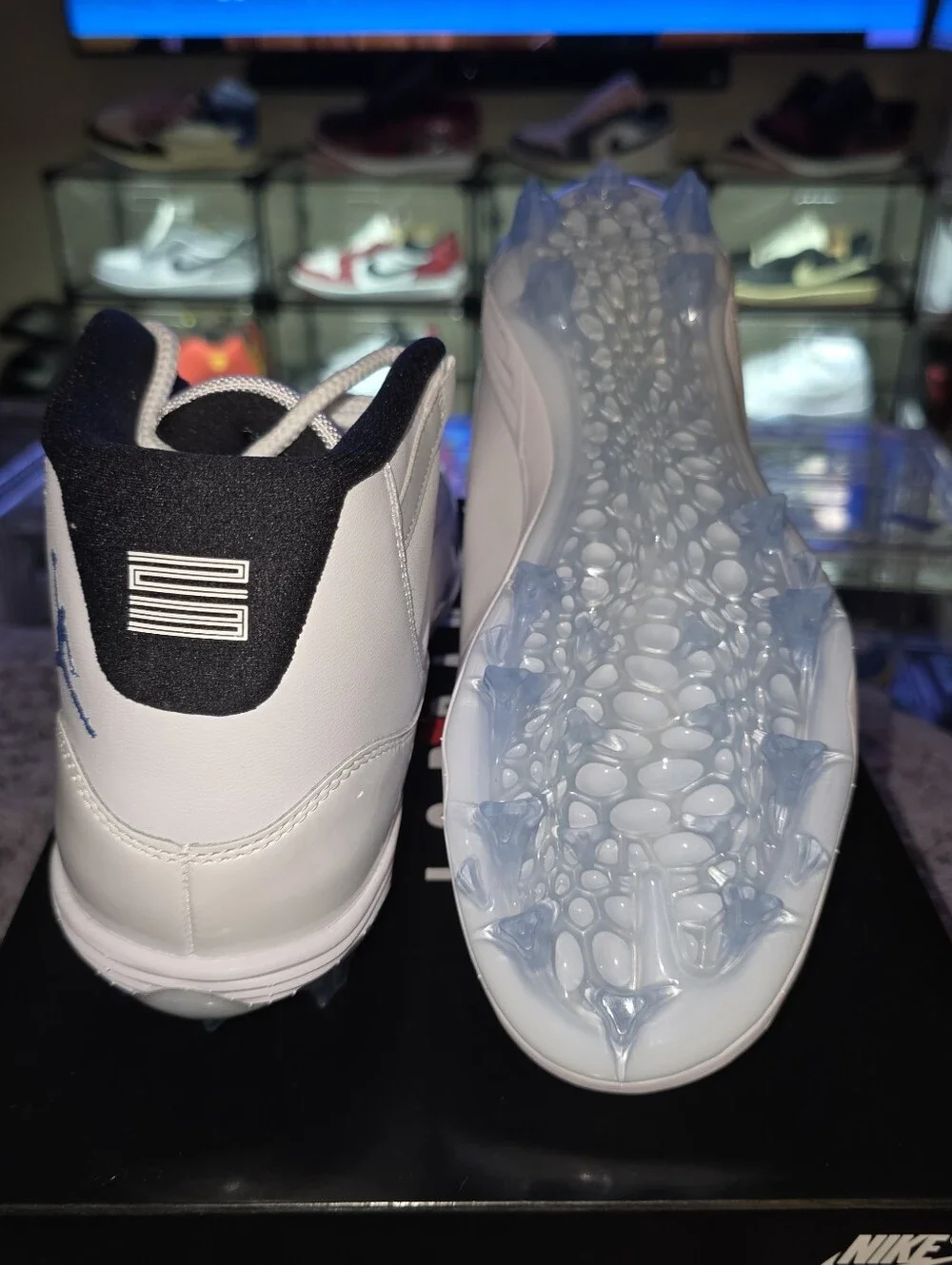 JORDAN 11 MID TD Football Cleats White-Legend Blue / Men's Size 9.5 HM 7324-104